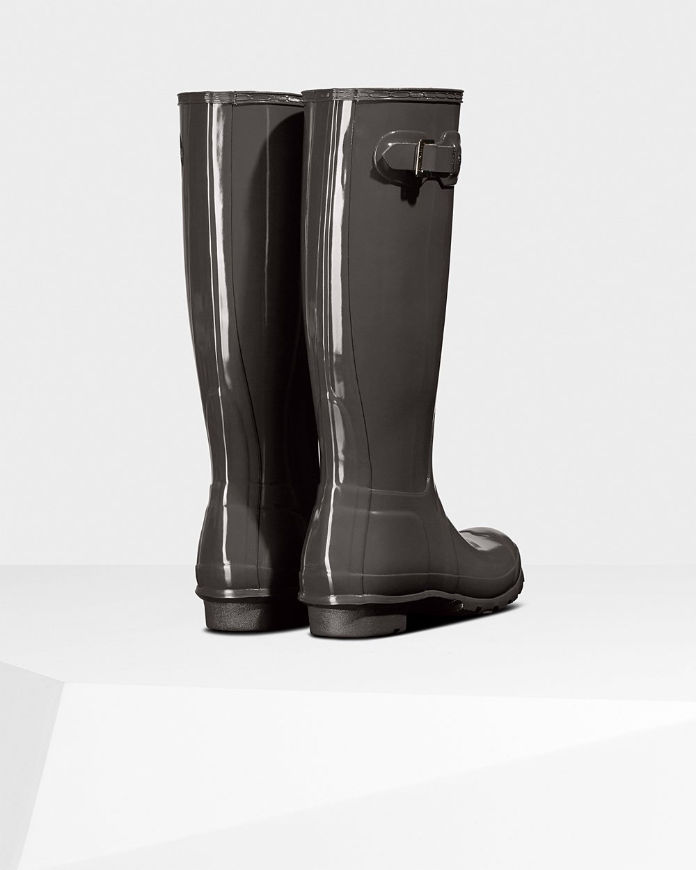 Botas de Lluvia Altas Hunter Mujer - Original Gloss - Grises - CYHBEQA-91